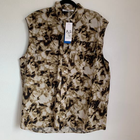 NWT Samsoe Samsoe Tea Shirt Top in Camo Clay - Picture 4 of 11